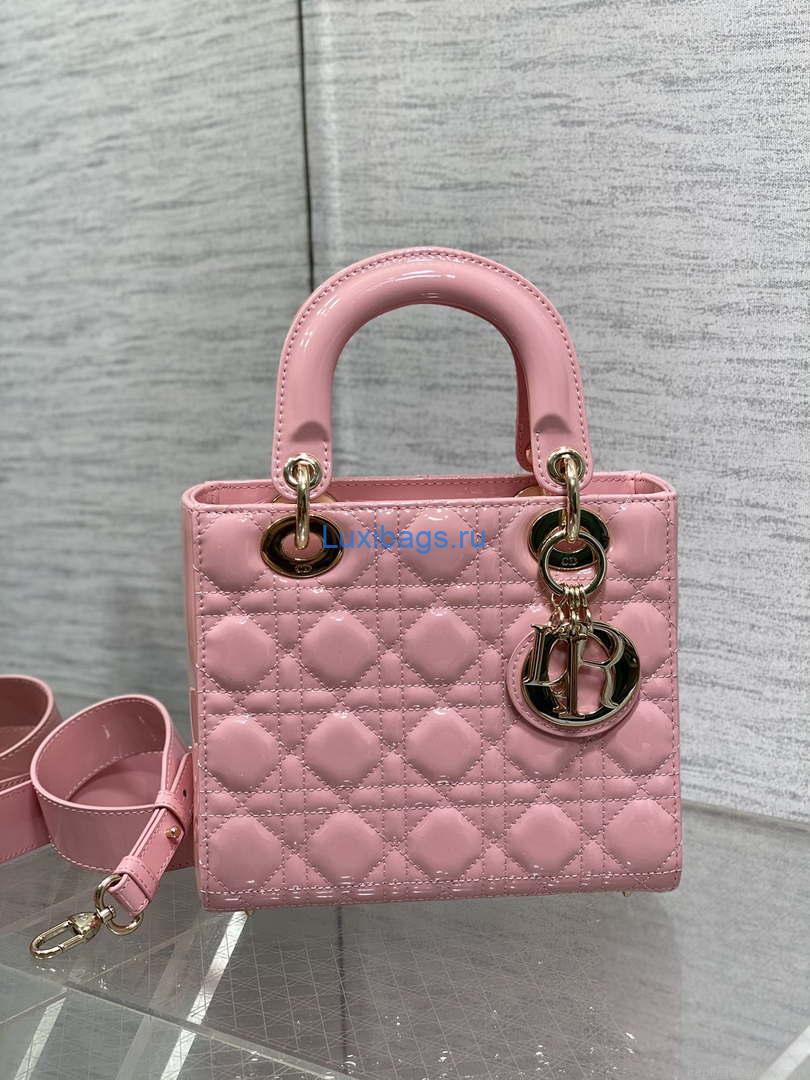 Dior M0538 Small Lady My ABCDior Bag peony Pink Patent Cannage Calfskin