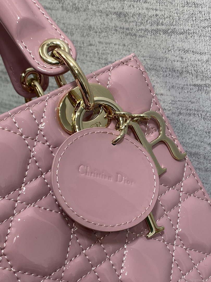 Dior M0538 Small Lady My ABCDior Bag Retro Pink Patent Cannage Calfskin