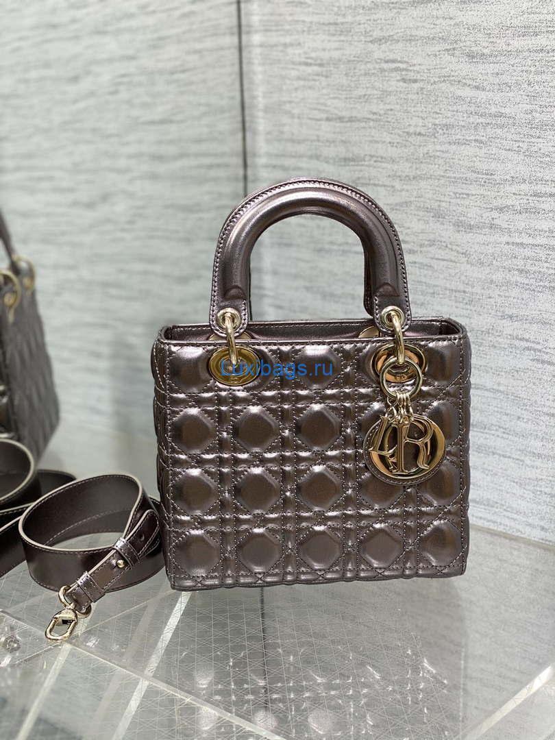 Dior M0538 Small Lady My ABCDior Bag Metallic Copper-Tone Cannage Calfskin