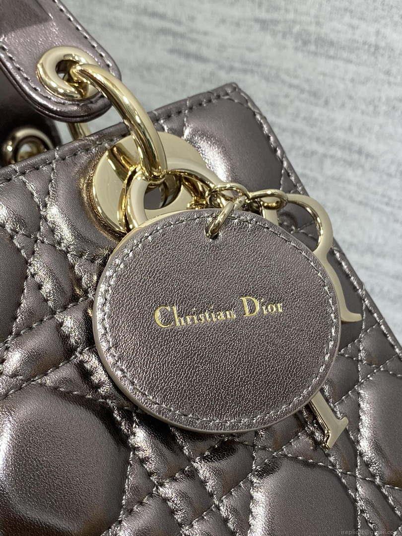 Dior M0538 Small Lady My ABCDior Bag Metallic Copper-Tone Cannage Calfskin
