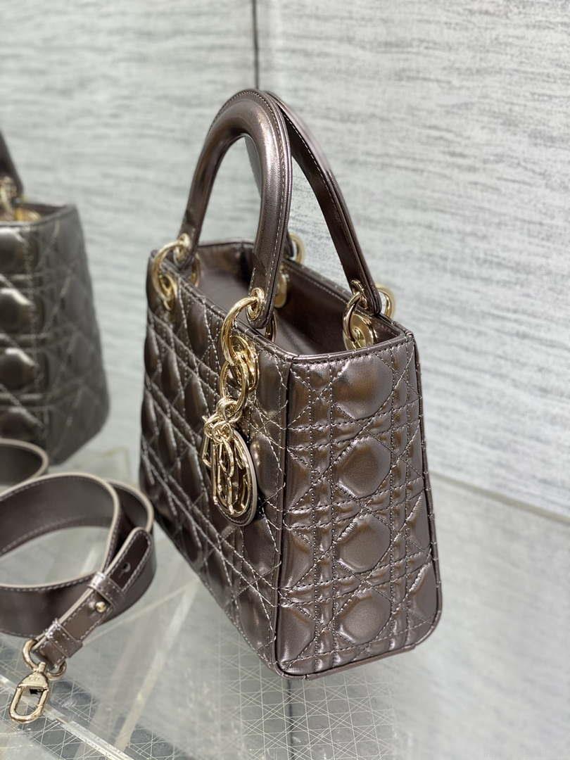 Dior M0538 Small Lady My ABCDior Bag Metallic Copper-Tone Cannage Calfskin