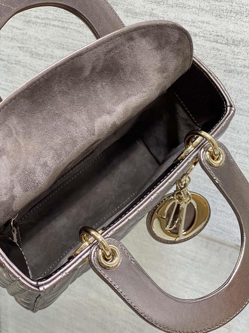Dior M0538 Small Lady My ABCDior Bag Metallic Copper-Tone Cannage Calfskin
