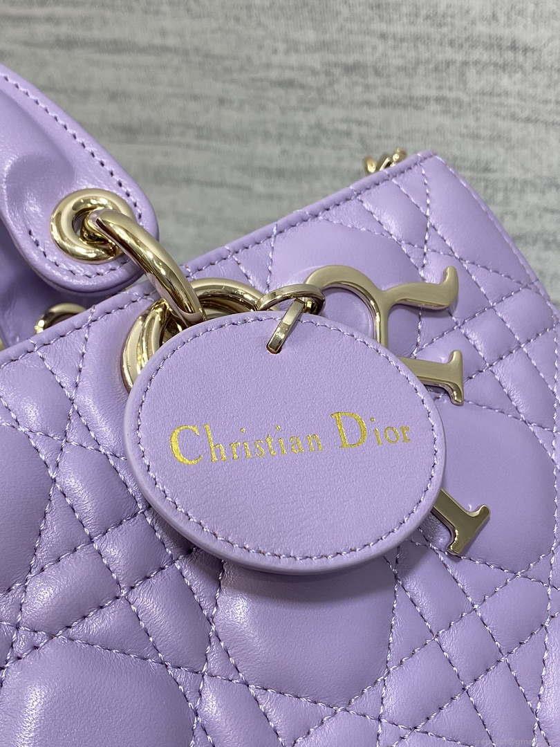 Dior M0540 Medium Lady D-Joy Bag Purple Cannage Lambskin
