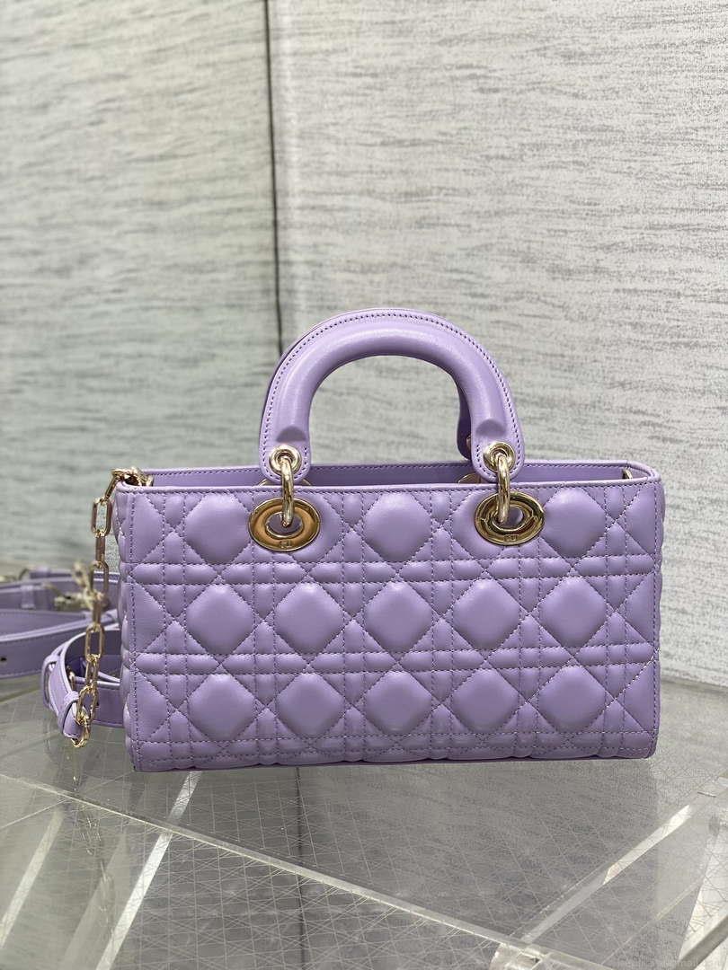 Dior M0540 Medium Lady D-Joy Bag Purple Cannage Lambskin