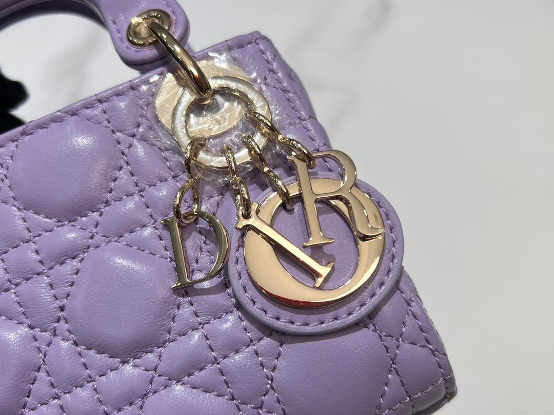 Dior S0856 Micro Lady Dior Bag Lilac Cannage Lambskin