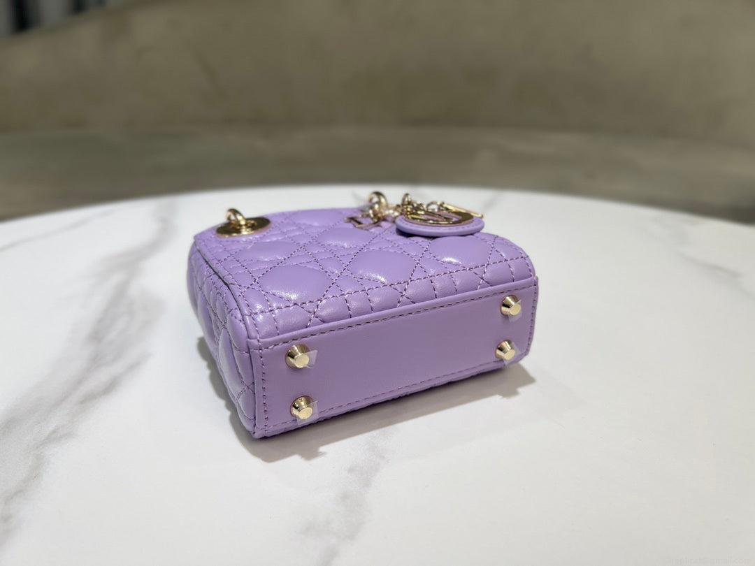 Dior S0856 Micro Lady Dior Bag Lilac Cannage Lambskin