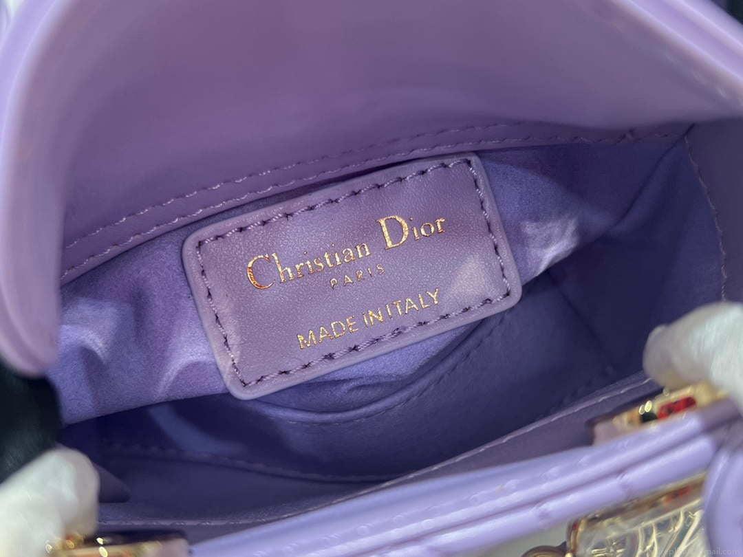Dior S0856 Micro Lady Dior Bag Lilac Cannage Lambskin