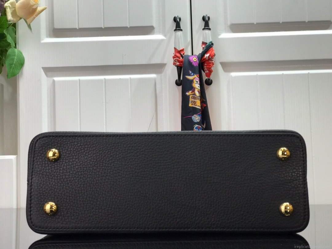 LV M48865 Louis Vuitton Capucines MM Handbag Black Red