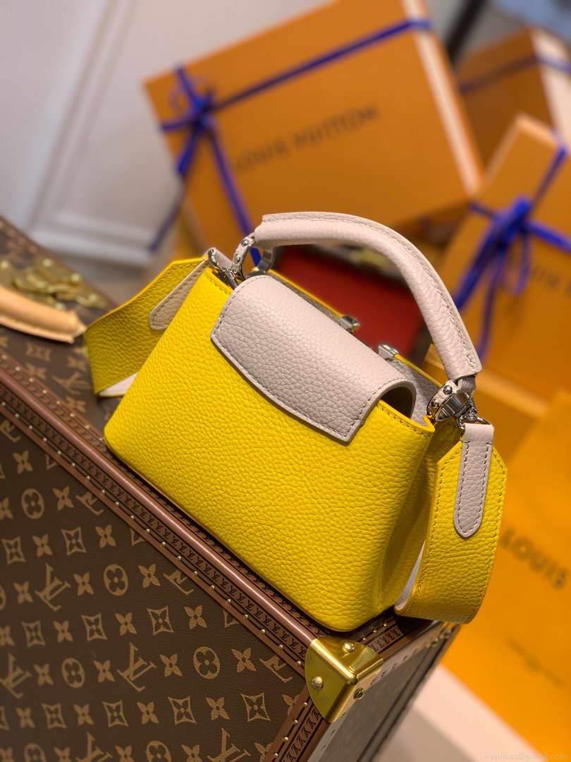 LV M57521 Louis Vuitton Capucines Mini M57520 Bag Yellow Beige