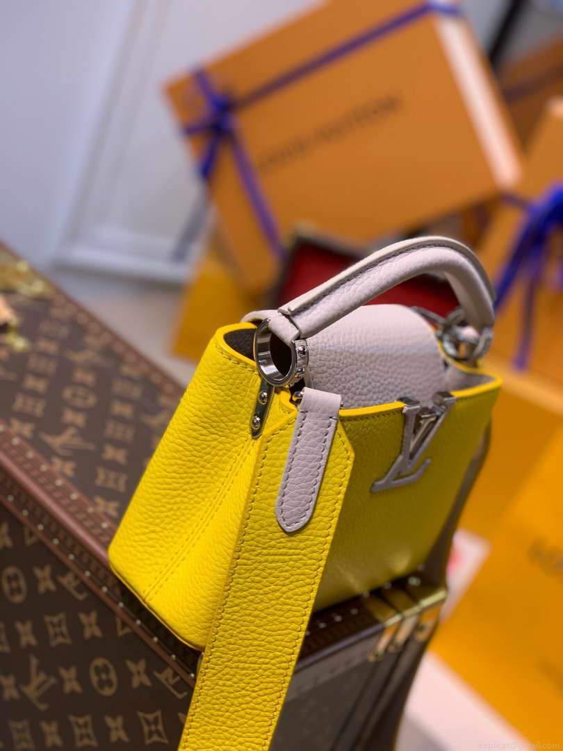 LV M57521 Louis Vuitton Capucines Mini M57520 Bag Yellow Beige