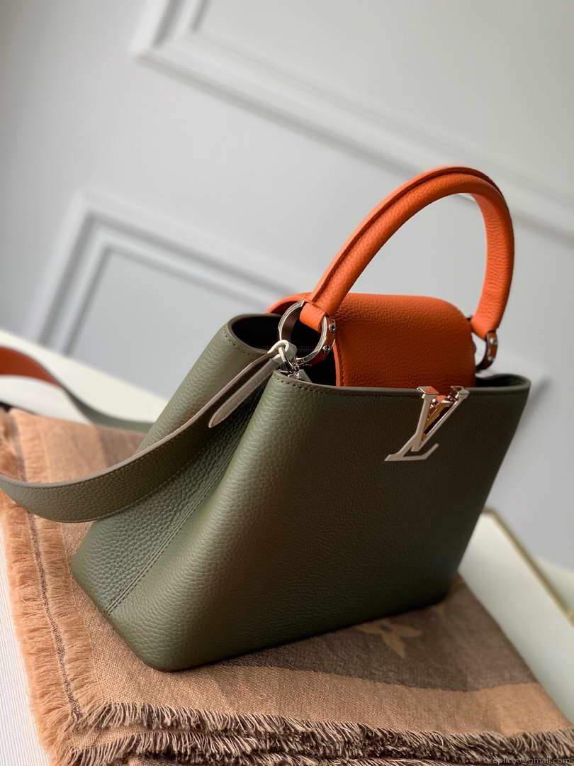 LV M57523 Louis Vuitton Capucines MM Bag Green