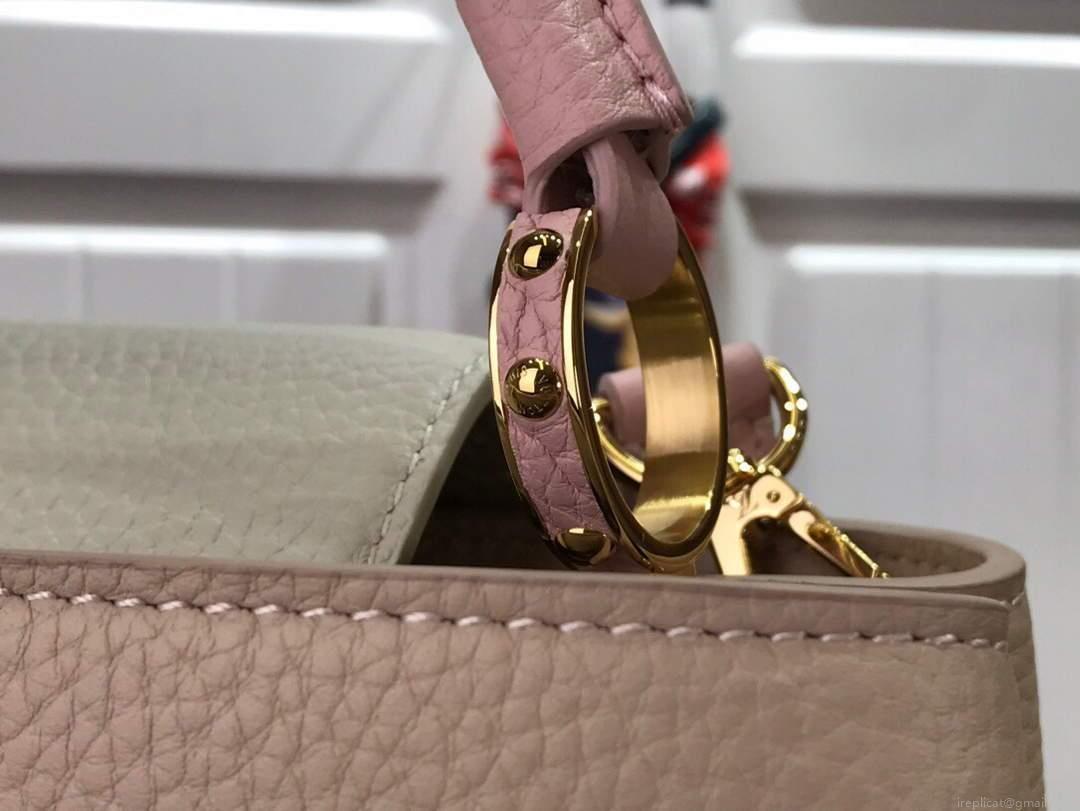 LV N98387 Louis Vuitton Capucines BB Handbag Gray Pink