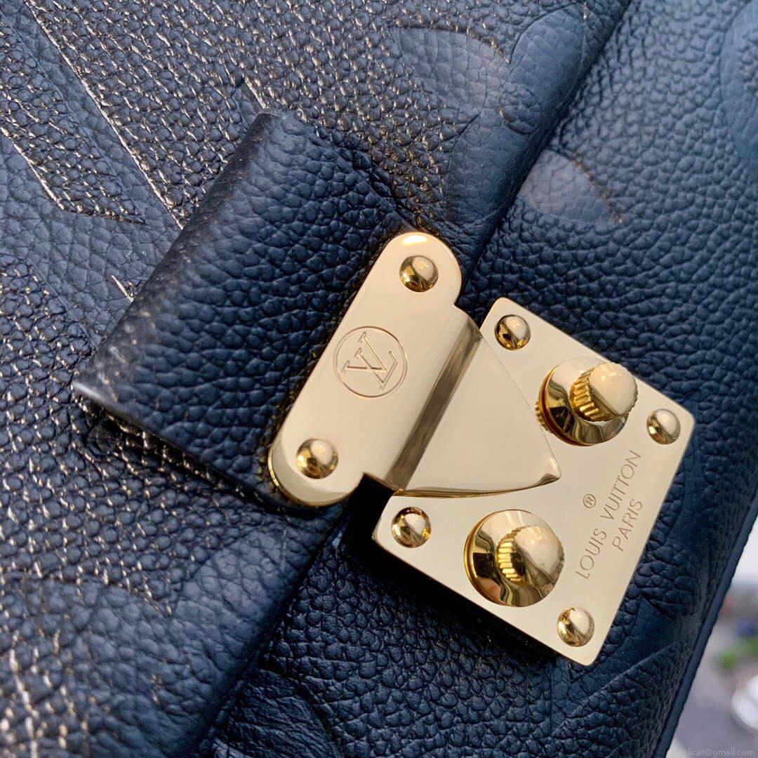 LV M46008 Louis Vuitton Madeleine BB Monogram Empreinte Leather Black