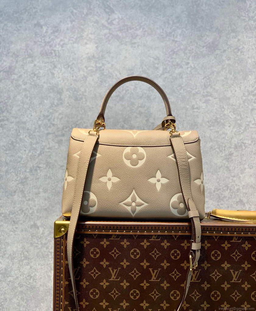 LV M46041 Louis Vuitton Madeleine MM Handbag Embossed Grained Cowhide Leather