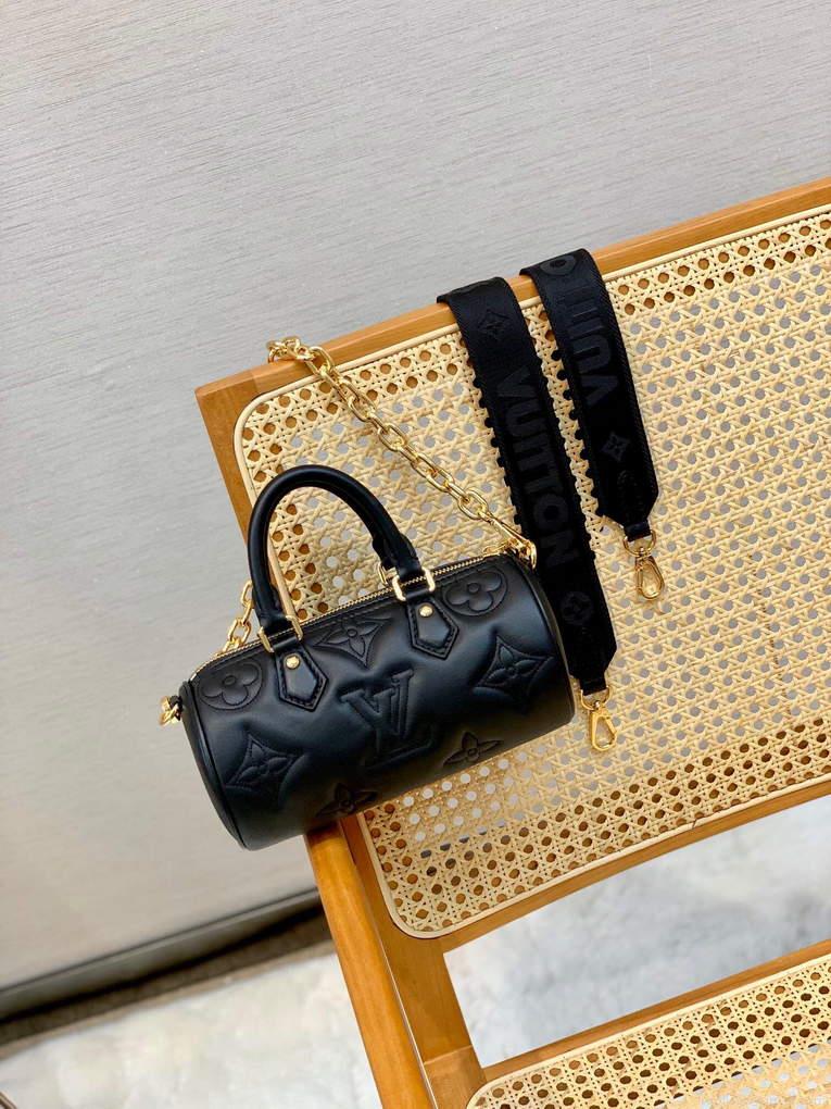 LV M59800 Louis Vuitton Papillon BB Handbag Black