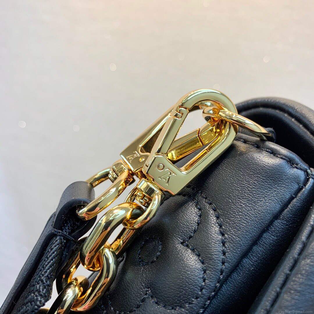 LV M81398 Louis Vuitton Wallet On Strap Bubblegram Black