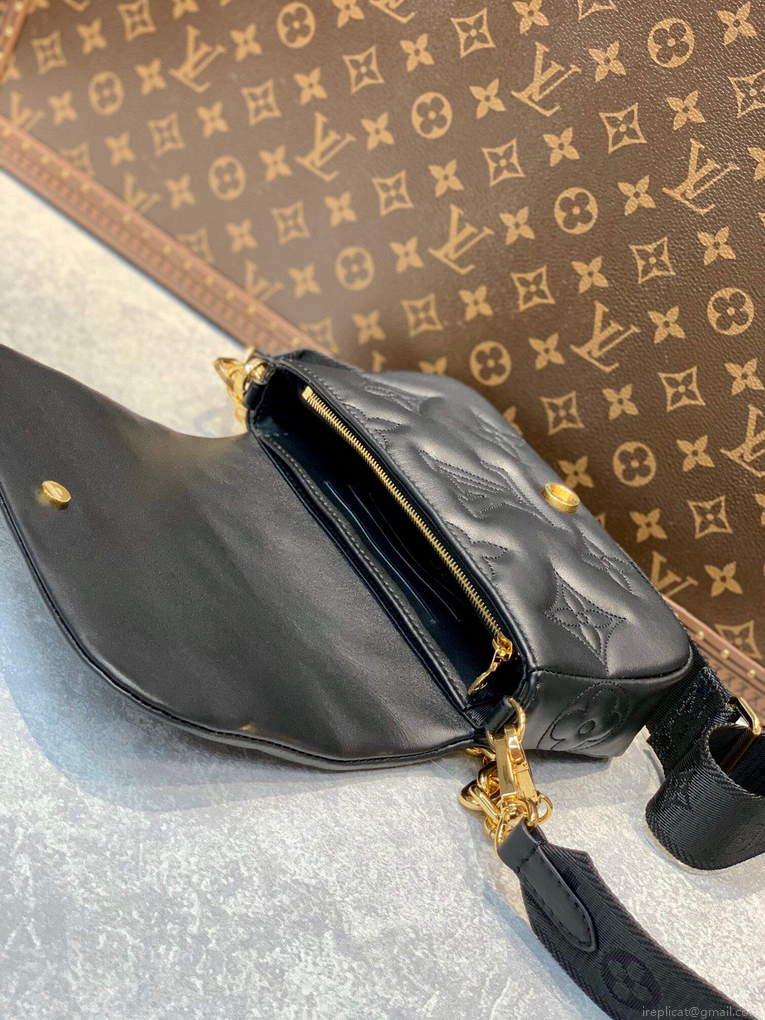 LV M81398 Louis Vuitton Wallet On Strap Bubblegram Black