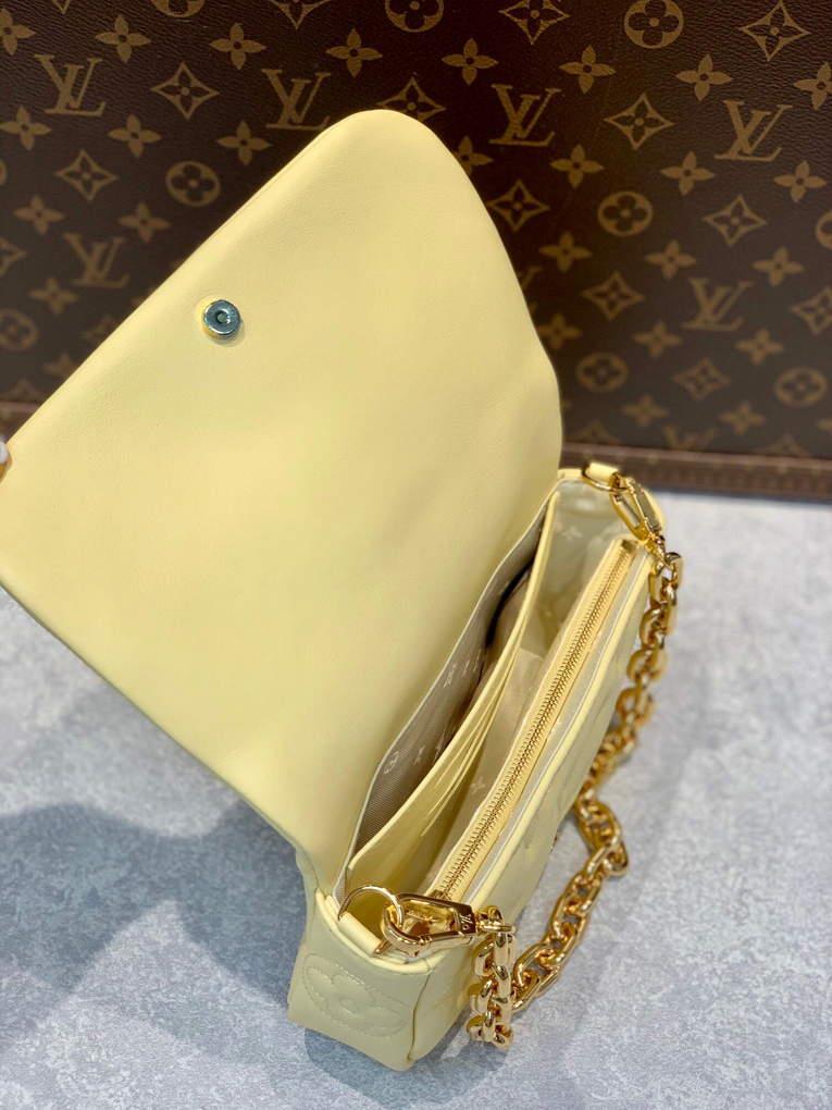 LV M81400 Louis Vuitton Wallet On Strap Bubblegram Banane Yellow
