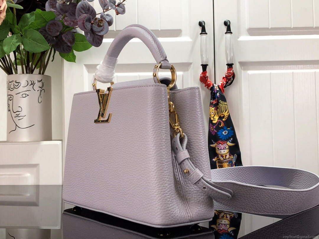 LV M59066 Louis Vuitton Capucines BB Handbag Taro Purple