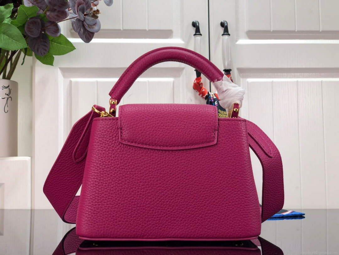 LV M56071 Louis Vuitton Capucines Mini Handbag Deep Rose