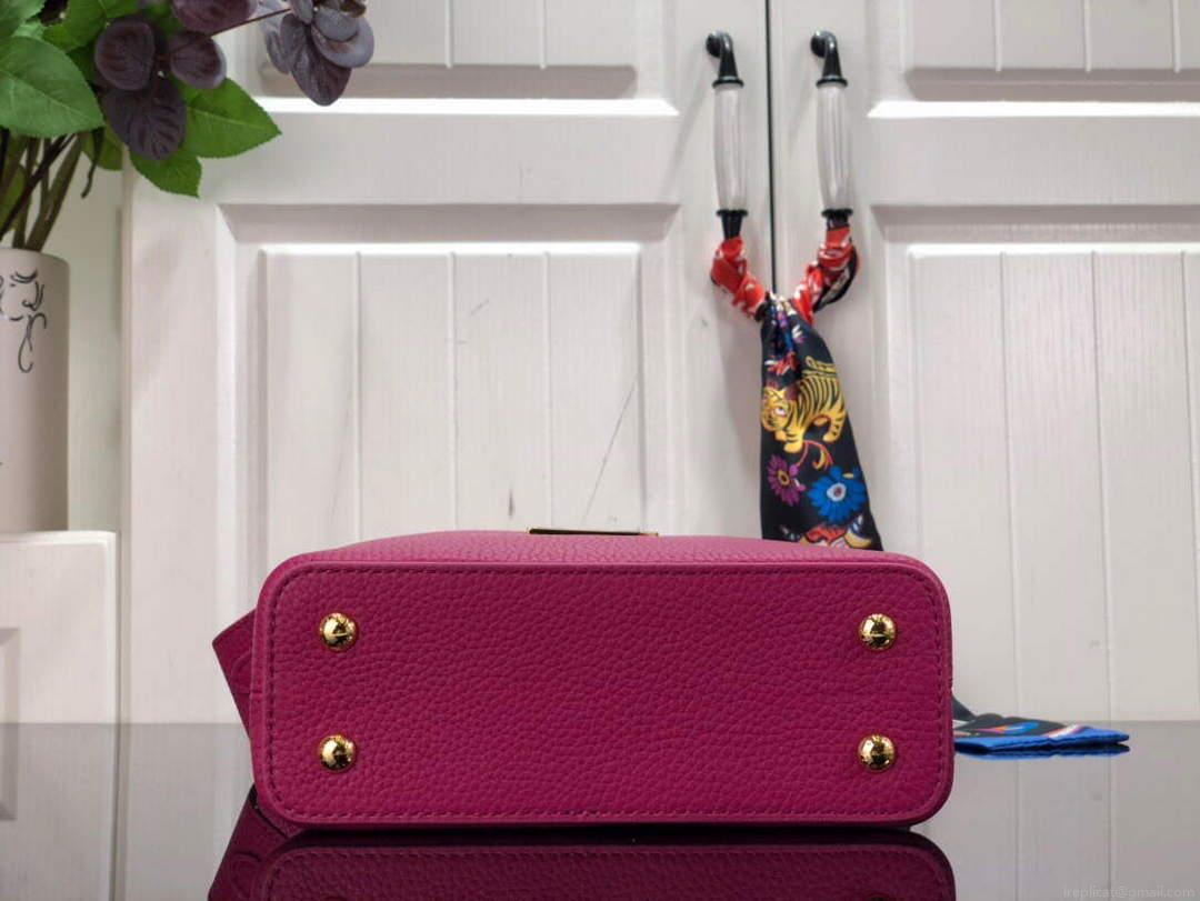 LV M56071 Louis Vuitton Capucines Mini Handbag Deep Rose