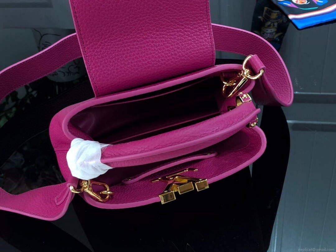 LV M56071 Louis Vuitton Capucines Mini Handbag Deep Rose