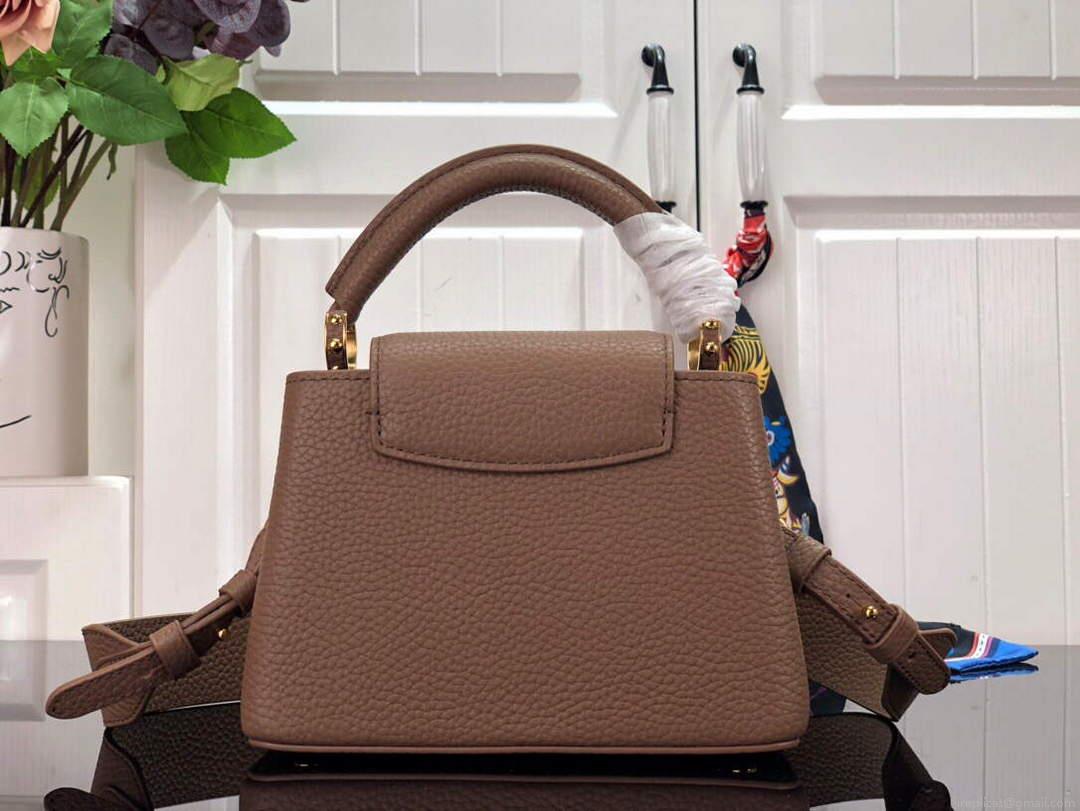 LV M56071 Louis Vuitton Capucines Mini Handbag Light brown