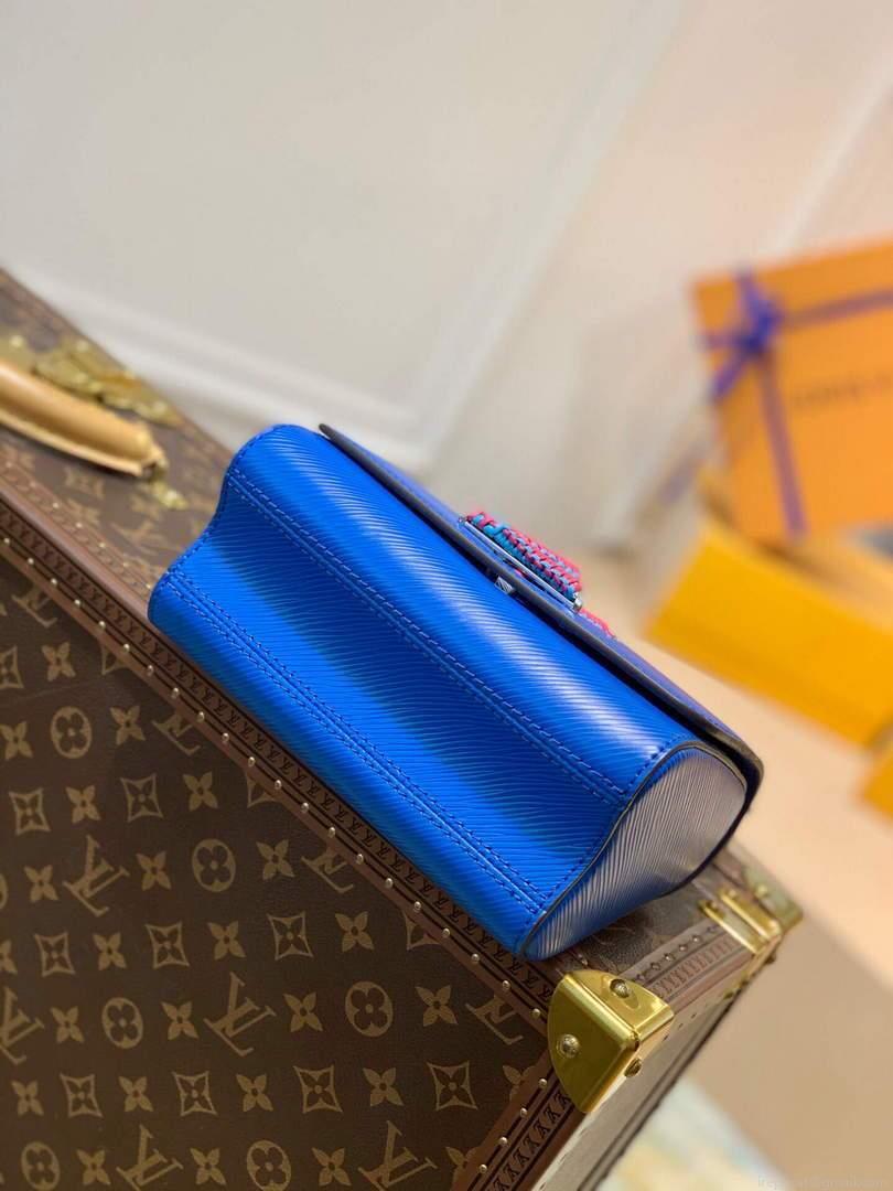 LV M57669 Louis Vuitton Twist MM Epi Handbag M57666 M57667 Blue