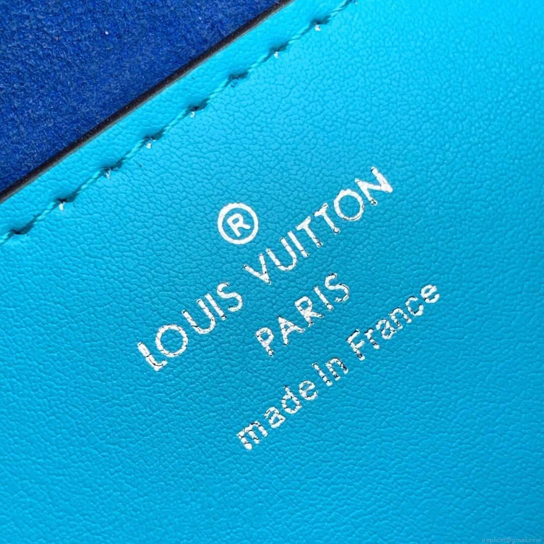 LV M57669 Louis Vuitton Twist MM Epi Handbag M57666 M57667 Blue