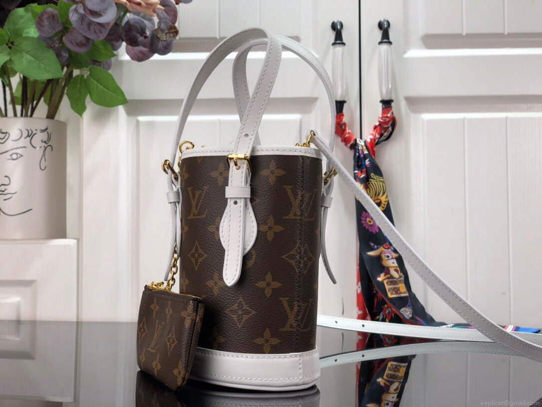 LV M81489 Louis Vuitton Nano Bucket Bag White