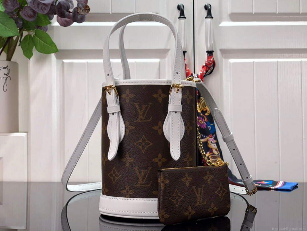 LV M81489 Louis Vuitton Nano Bucket Bag White