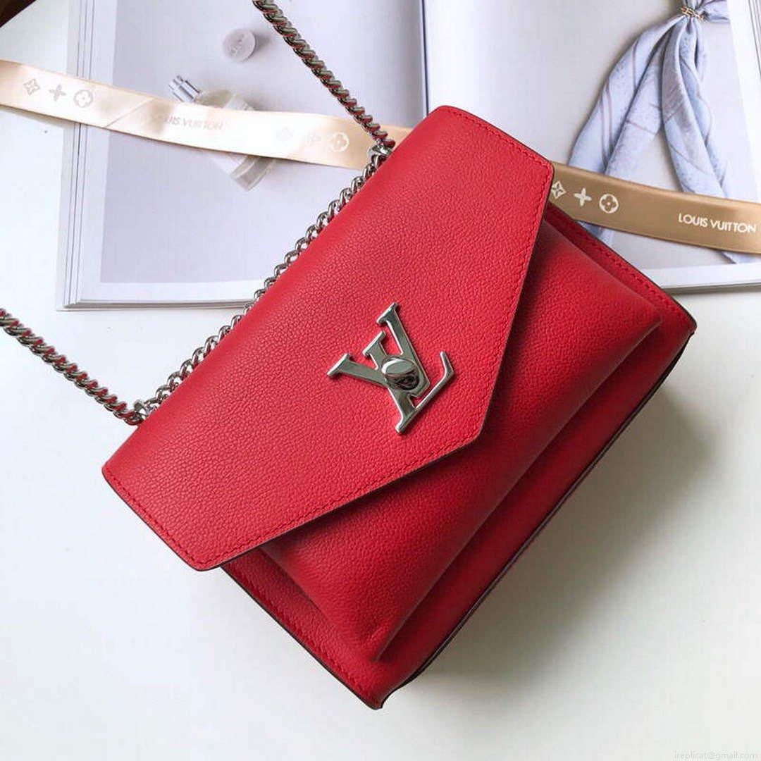 LV M56137 Louis Vuitton Mylockme Chain Bag Red