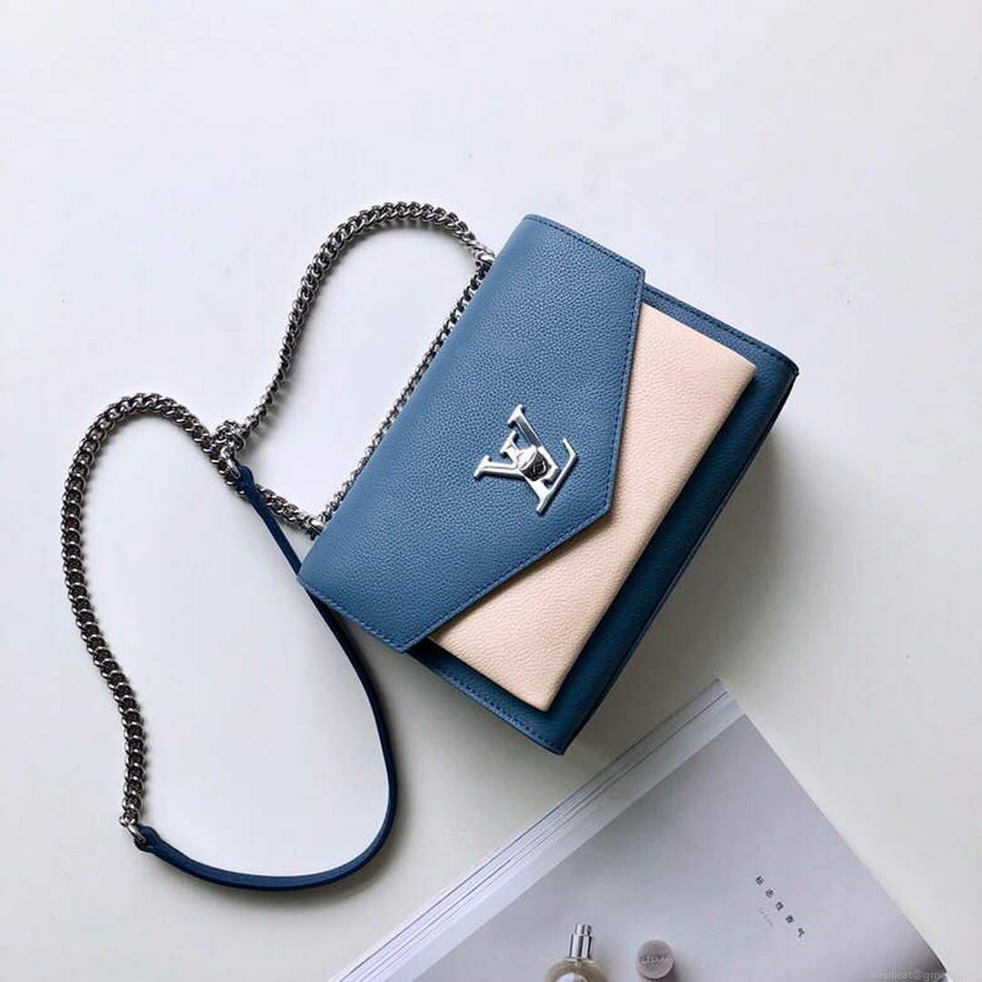 LV M56137 Louis Vuitton Mylockme Chain Bag Blue