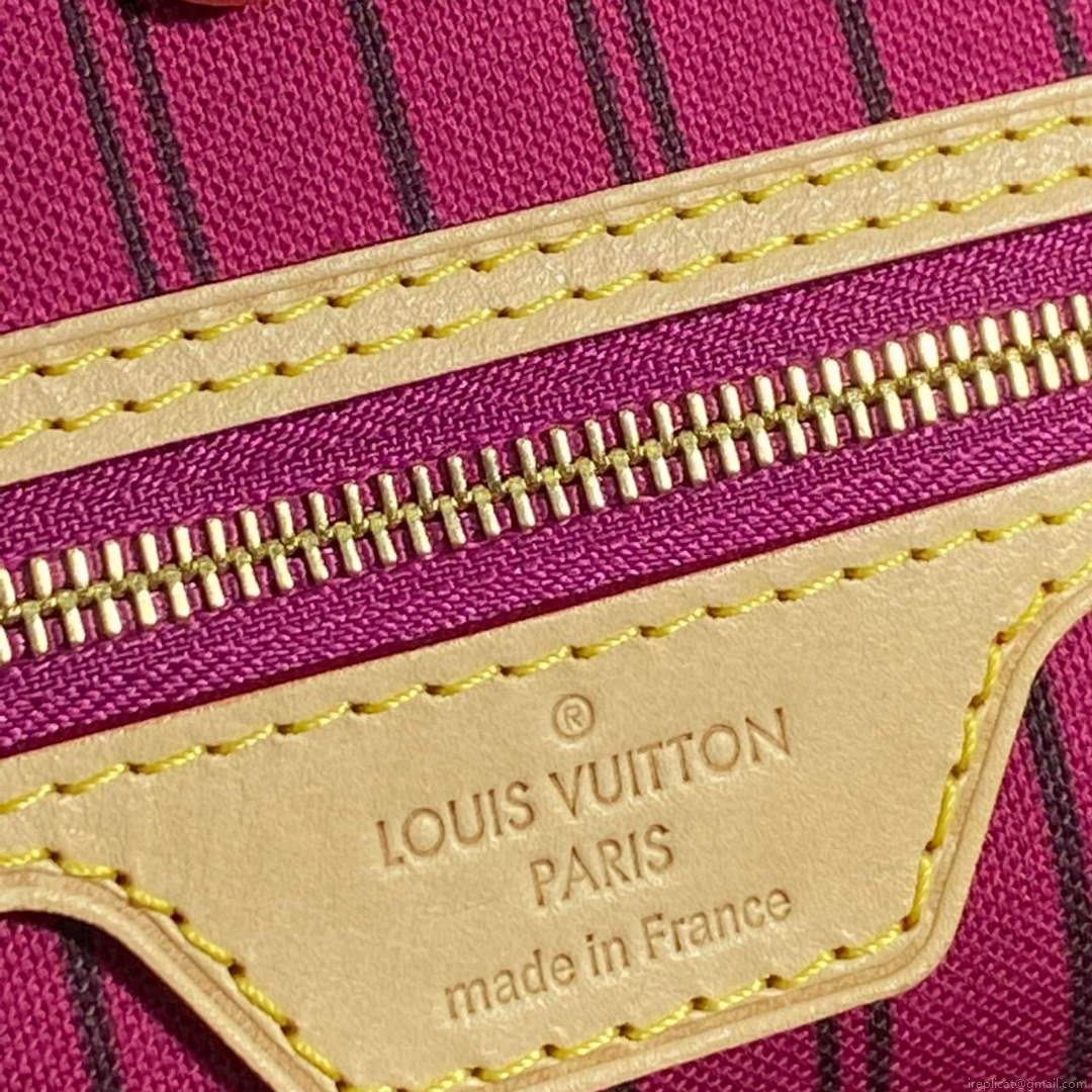 Louis Vuitton LV M41178 Neverfull MM Monogram Canvas Pivoine Pink