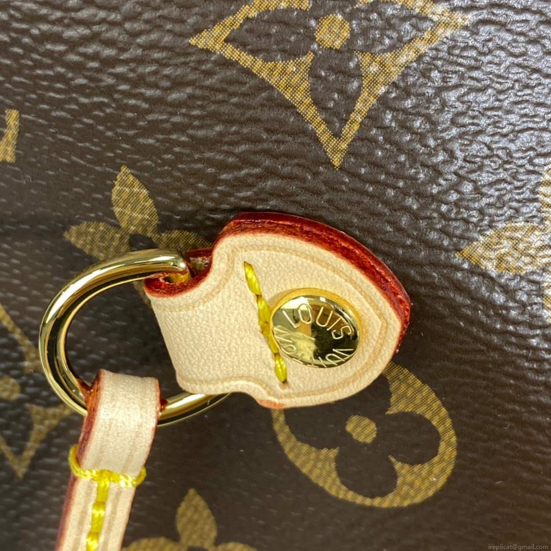 Louis Vuitton LV M41177 Neverfull MM Monogram Canvas Cerise Red