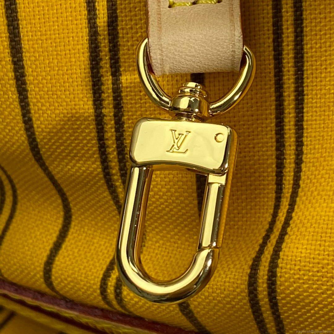 Louis Vuitton LV M40997 Neverfull MM Monogram Canvas Cerise Yellow
