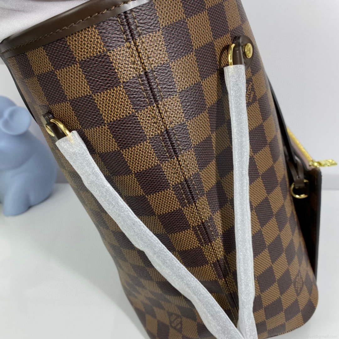 Louis Vuitton LV N41603 Neverfull MM Damier Ebene Rose Ballerine Pink