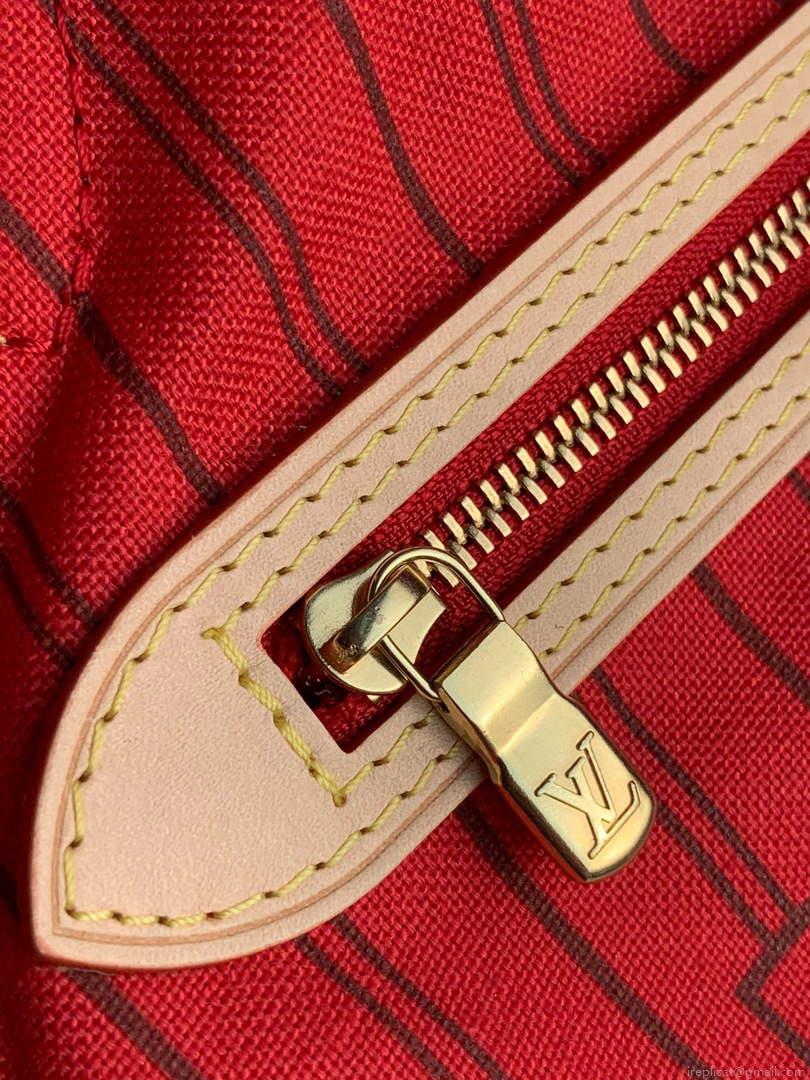 Louis Vuitton LV M41001 Neverfull PM Monogram Canvas Red