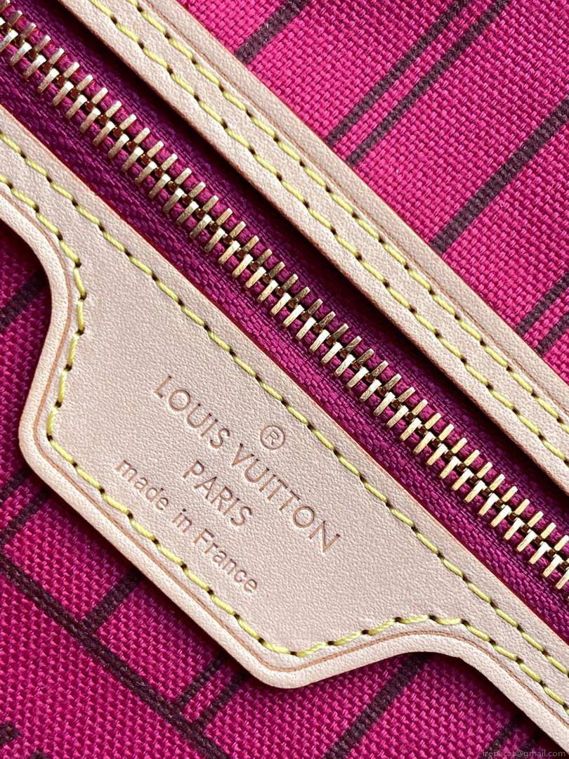 Louis Vuitton LV M41245 Neverfull PM Monogram Canvas Plum