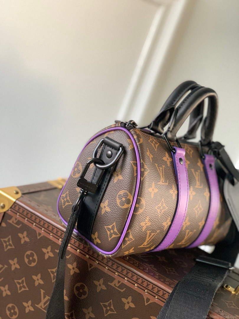 LV M46249 Louis Vuitton Keepall Bandouliere 25 Bag Purple