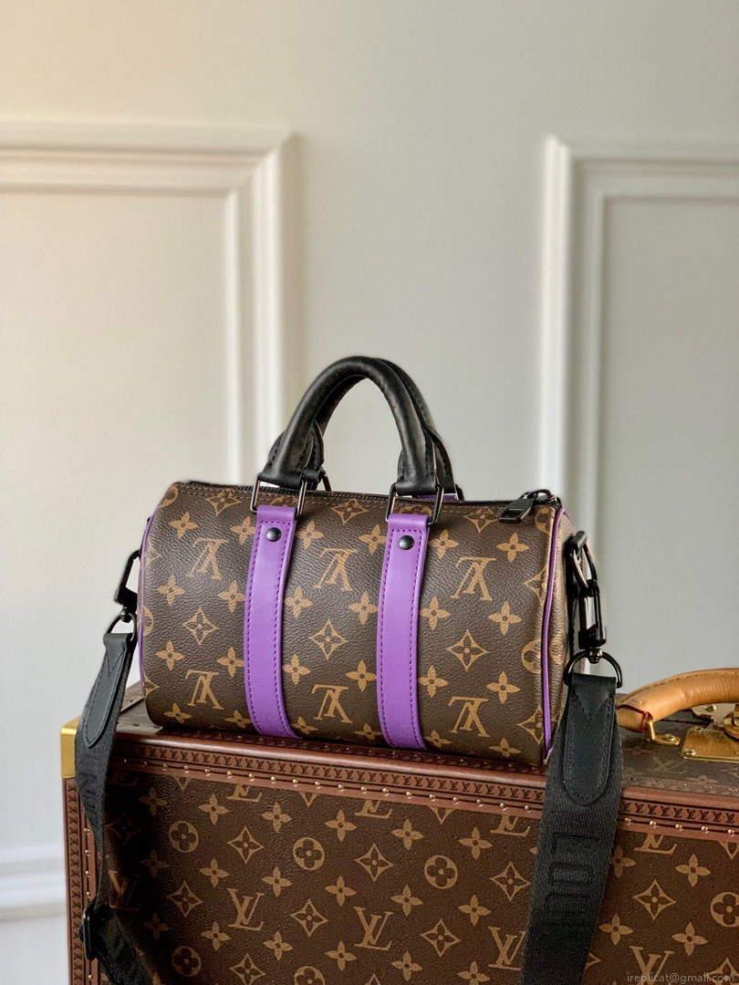 LV M46249 Louis Vuitton Keepall Bandouliere 25 Bag Purple