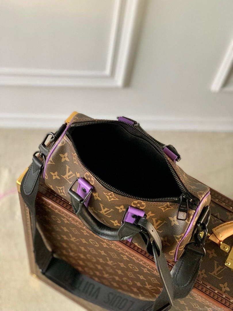 LV M46249 Louis Vuitton Keepall Bandouliere 25 Bag Purple