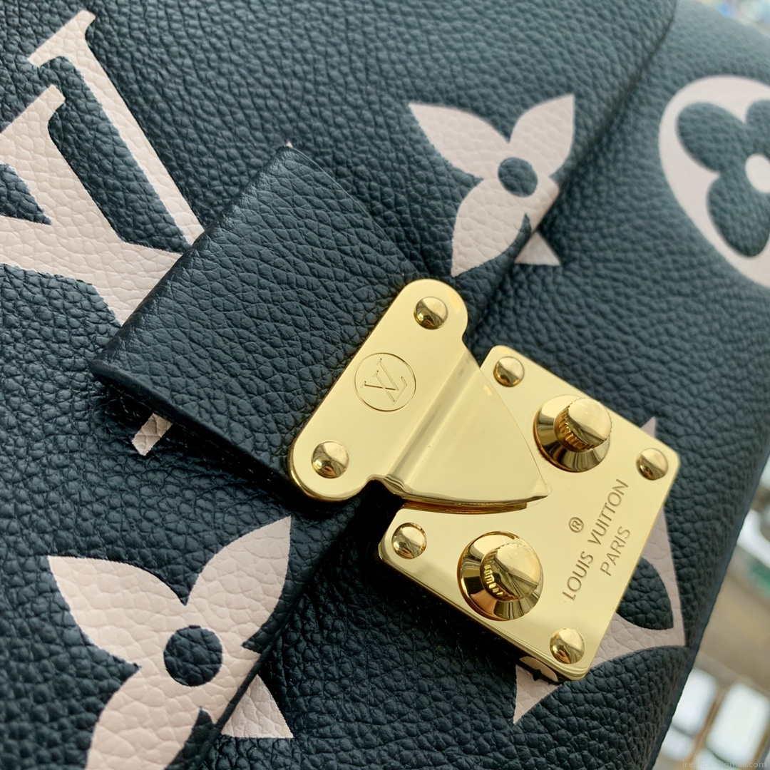 LV M45978 Louis Vuitton Madeleine MM Bicolor Monogram Empreinte Leather Black