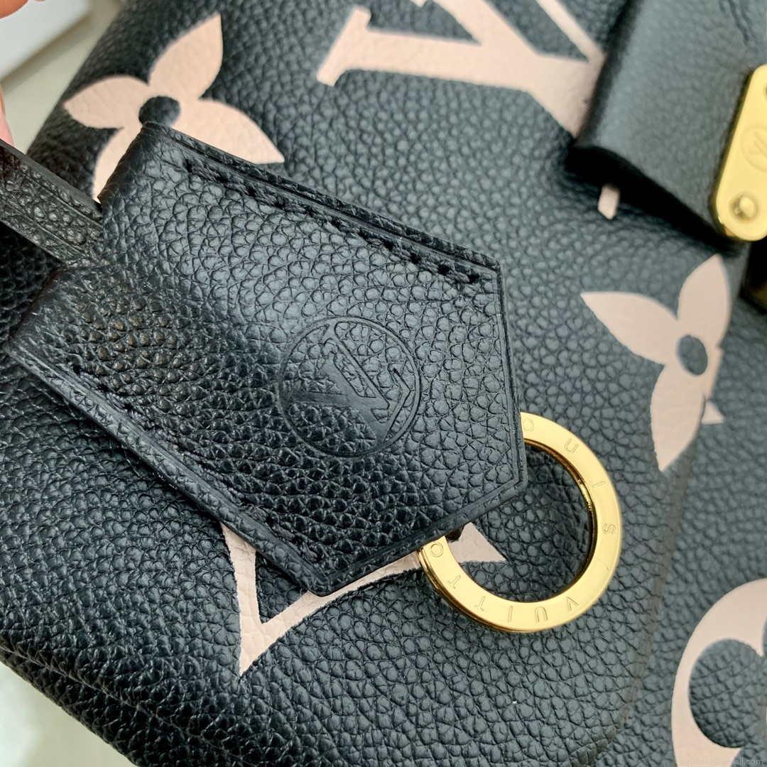 LV M45978 Louis Vuitton Madeleine MM Bicolor Monogram Empreinte Leather Black