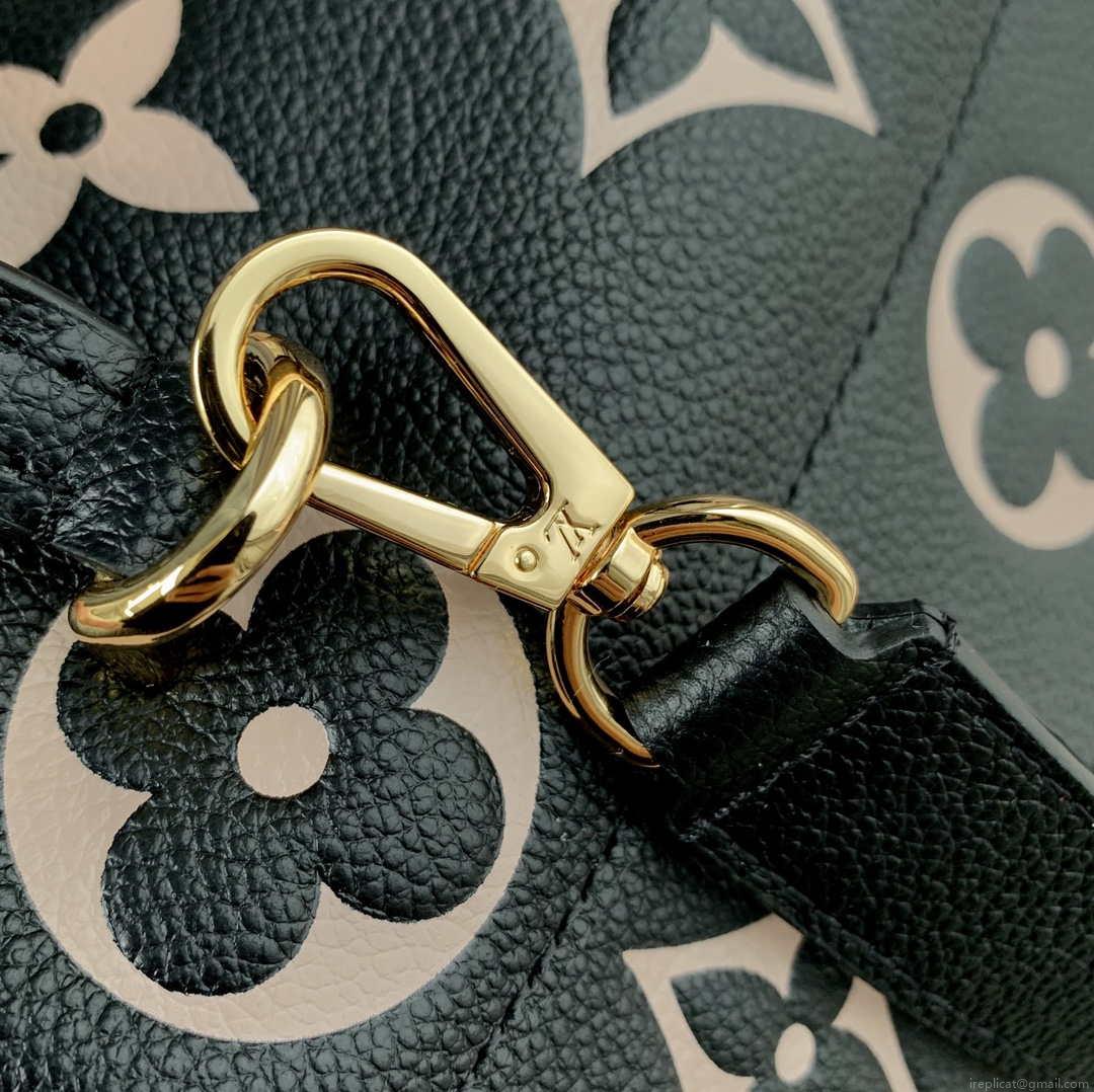 LV M45978 Louis Vuitton Madeleine MM Bicolor Monogram Empreinte Leather Black