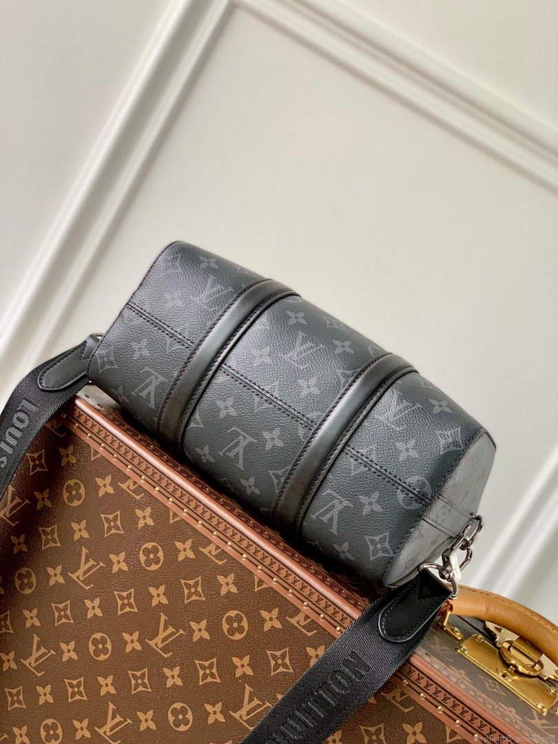LV M46271 Louis Vuitton Keepall Bandouliere 25 Bag Black