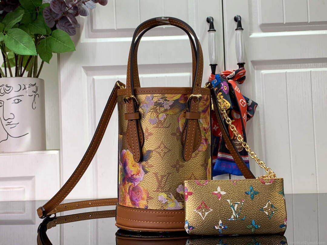 LV M81724 Louis Vuitton Nano Bucket Bag Gold