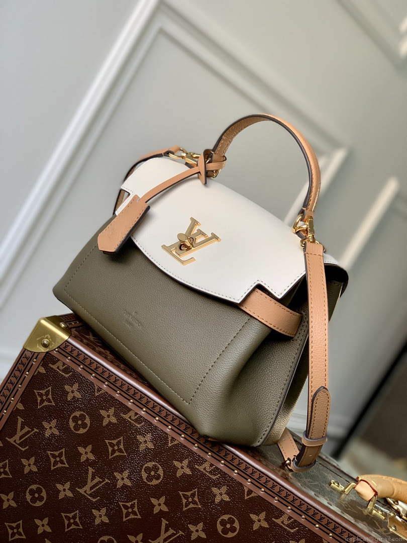 LV M20797 Louis Vuitton Lockme Ever BB Handbag Light Khaki Green