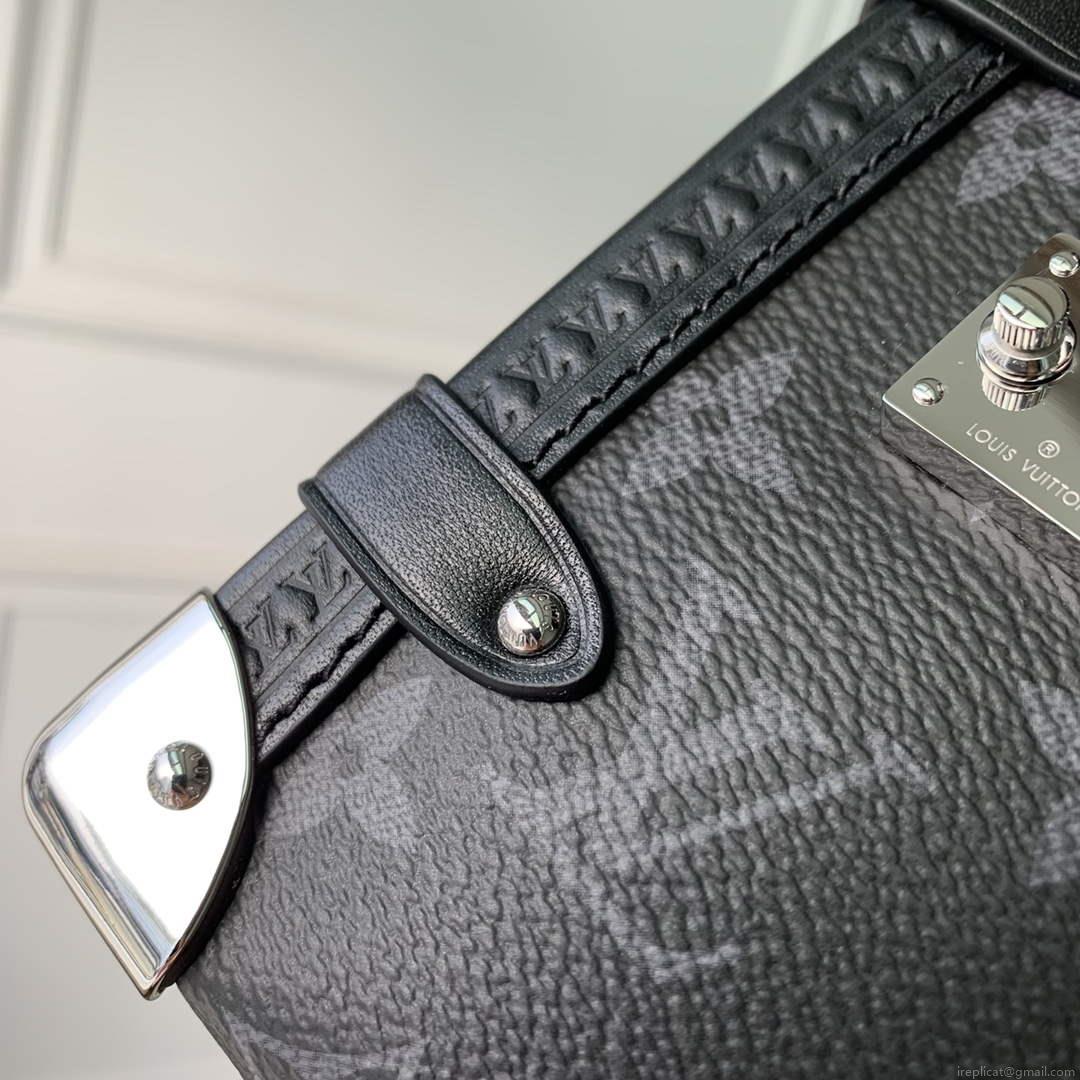 LV M46358 Louis Vuitton Side Trunk PM Handbag Black