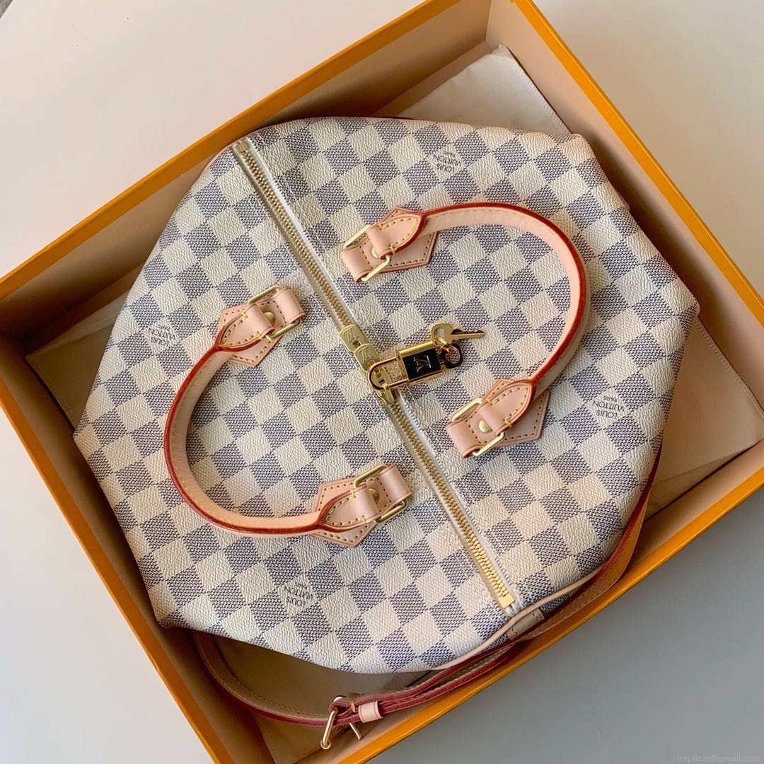 Louis Vuitton N41370 LV Speedy 30 Bag Damier Azur Canvas